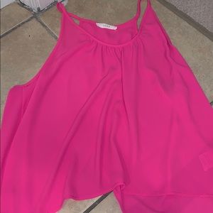 Bright pink tank top